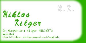 miklos kilger business card